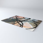 It comes and goes [2] - a black and white abstract mixed media piece with pink details Rug Gallery Image 3