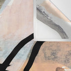 It comes and goes [2] - a black and white abstract mixed media piece with pink details Wall Tapestry Gallery Image 3