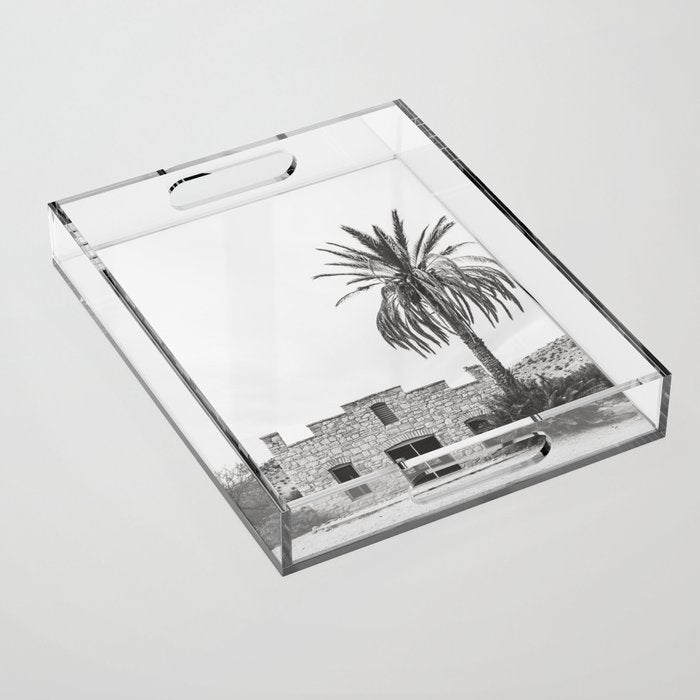 Hot Springs Black and White - Big Bend National Park Photography Acrylic Tray Gallery Image 1