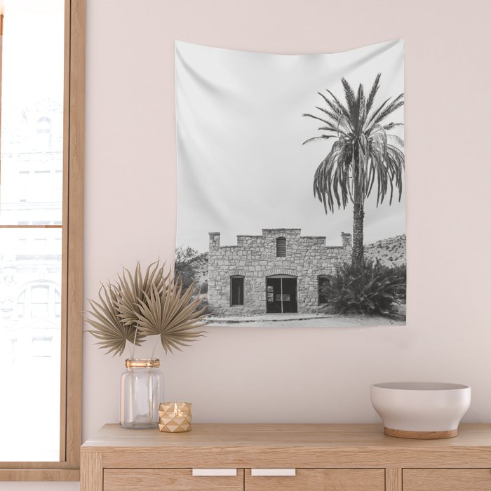 Hot Springs Black and White - Big Bend National Park Photography Wall Tapestry Gallery Image 2