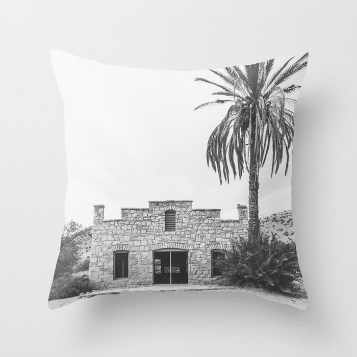 Hot Springs Black and White - Big Bend National Park Photography Throw Pillow Gallery Image 6