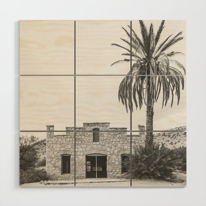 Hot Springs Black and White - Big Bend National Park Photography Wood Wall Art Gallery Image 1