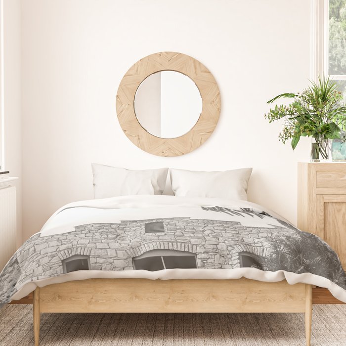 Hot Springs Black and White - Big Bend National Park Photography Duvet Cover Gallery Image 3