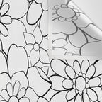 Black and white hand drawn flower art pattern Wall Tapestry Gallery Image 3