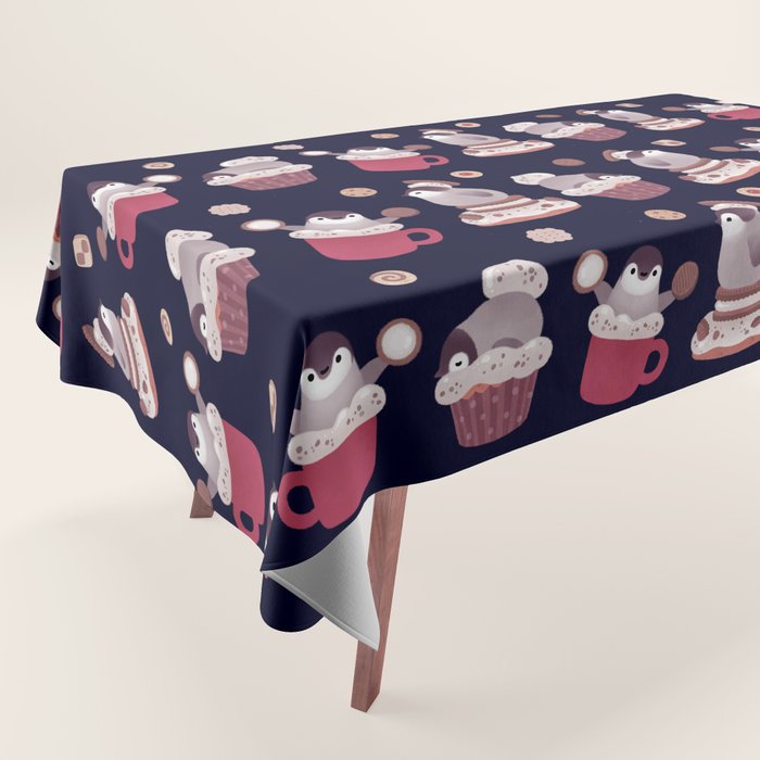 Cookie & cream & penguin Tablecloth Gallery Image 1