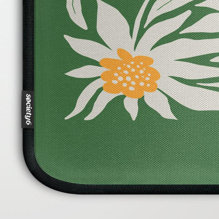 White Camellia & Fern Green Laptop Sleeve Gallery Image 3