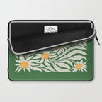 White Camellia & Fern Green Laptop Sleeve Gallery Image 2