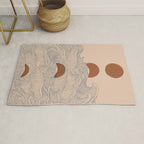 Vintage abstract landscape the great wave ocean sunset moon Rug Gallery Image 1