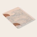 Vintage abstract landscape the great wave ocean sunset moon Notebook Gallery Image 2