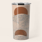 Vintage abstract landscape the great wave ocean sunset moon Travel Mug Gallery Image 1