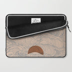 Vintage abstract landscape the great wave ocean sunset moon Laptop Sleeve Gallery Image 2