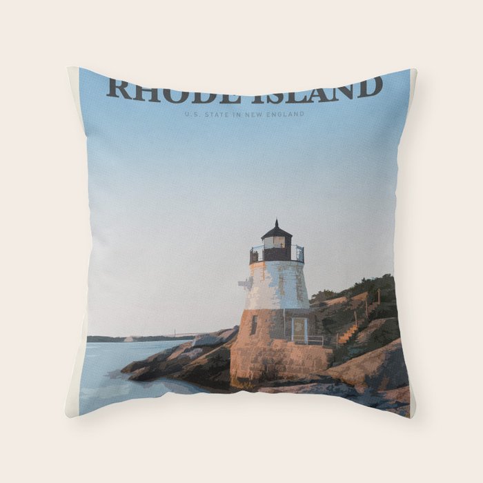 Visit Rhode Island Throw Pillow Gallery Image 1
