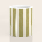 Cabana Stripe - moss green and cream Coffee Mug Gallery Image 4