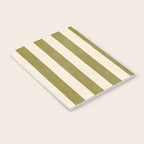 Cabana Stripe - moss green and cream Notebook Gallery Image 3