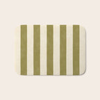 Cabana Stripe - moss green and cream Bath Mat Gallery Image 1