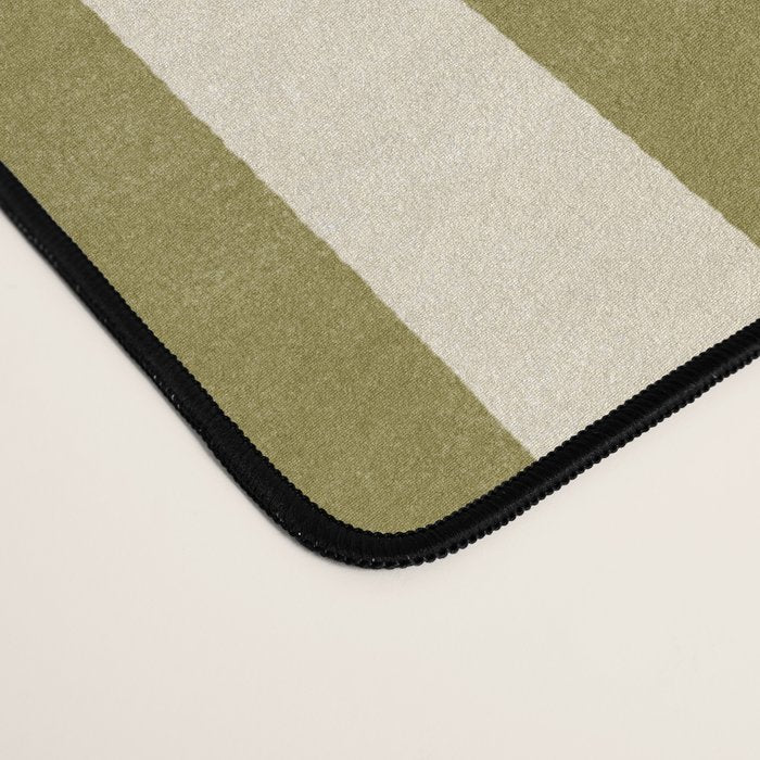Cabana Stripe - moss green and cream Desk Mat Gallery Image 4