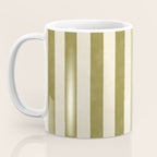 Cabana Stripe - moss green and cream Coffee Mug Gallery Image 3