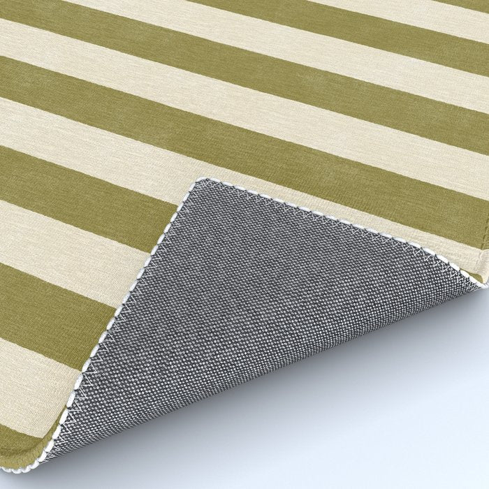 Cabana Stripe - moss green and cream Rug Gallery Image 4