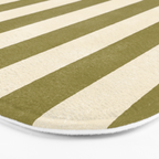 Cabana Stripe - moss green and cream Bath Mat Gallery Image 3
