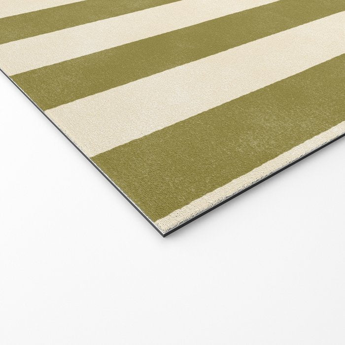 Cabana Stripe - moss green and cream Welcome Mat Gallery Image 2