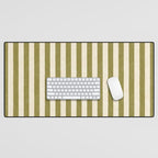 Cabana Stripe - moss green and cream Desk Mat Gallery Image 1