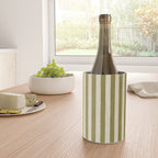 Cabana Stripe - moss green and cream Wine Chiller Gallery Image 4
