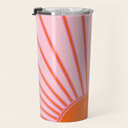 Sun Print Sunrise Sunshine Pastel Pink And Orange Retro Sun Wall Art Vintage Boho Modern Abstract Travel Mug Gallery Image 3