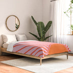 Sun Print Sunrise Sunshine Pastel Pink And Orange Retro Sun Wall Art Vintage Boho Modern Abstract Comforter Gallery Image 2