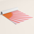Sun Print Sunrise Sunshine Pastel Pink And Orange Retro Sun Wall Art Vintage Boho Modern Abstract Yoga Mat Gallery Image 2