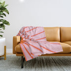 Sun Print Sunrise Sunshine Pastel Pink And Orange Retro Sun Wall Art Vintage Boho Modern Abstract Throw Blanket Gallery Image 1