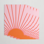 Sun Print Sunrise Sunshine Pastel Pink And Orange Retro Sun Wall Art Vintage Boho Modern Abstract Wrapping Paper Gallery Image 3