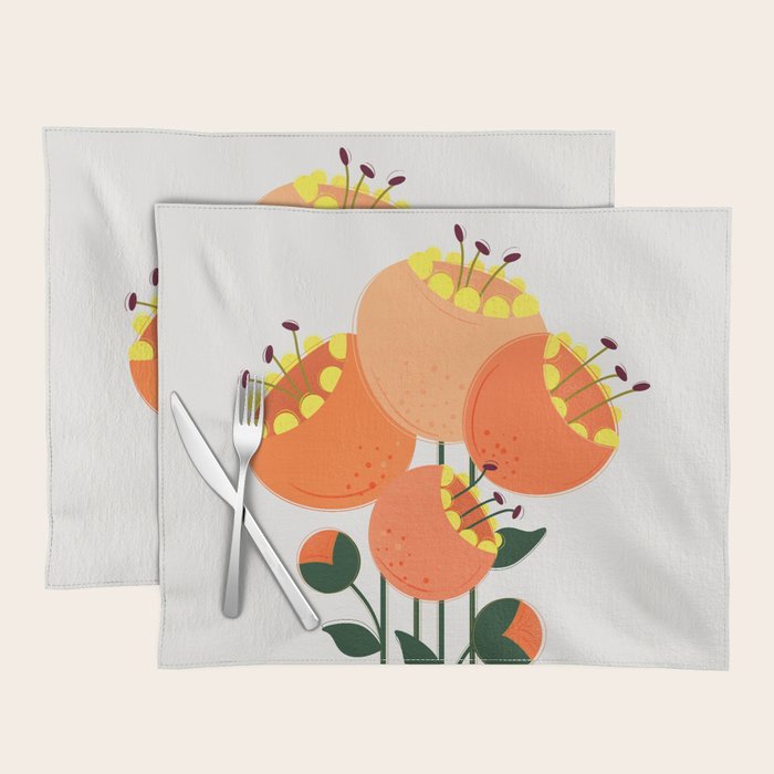 Orange Garden Flowers Placemat Gallery Image 1