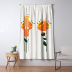 Orange Garden Flowers Window Curtain Gallery Image 5