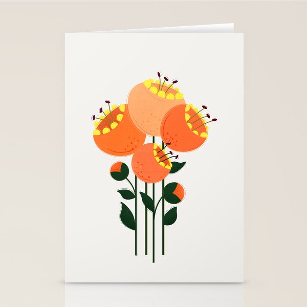 Orange Garden Flowers Stationery Card Gallery Image 2
