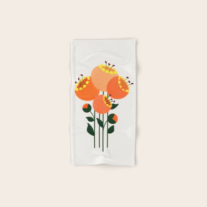 Orange Garden Flowers Bath Towel Gallery Image 1