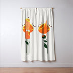 Orange Garden Flowers Window Curtain Gallery Image 3