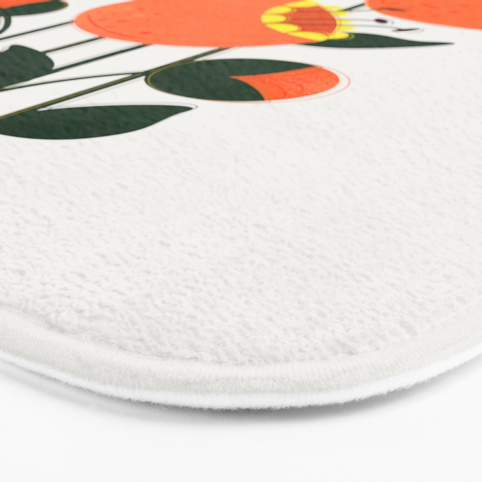 Orange Garden Flowers Bath Mat Gallery Image 3
