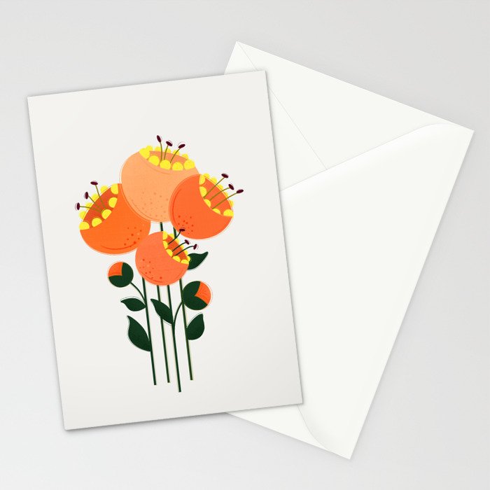 Orange Garden Flowers Stationery Card Gallery Image 2