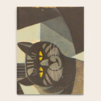 Inagaki Tomoo Vintage Japanese Woodblock print mid century Modern Cubism Art Cats Feline Notebook Gallery Image 4