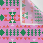 Merry Mod Geometric Pattern in Pink and Green Wall Tapestry Gallery Image 3