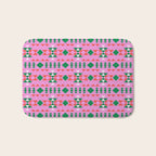 Merry Mod Geometric Pattern in Pink and Green Bath Mat Gallery Image 1