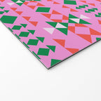 Merry Mod Geometric Pattern in Pink and Green Welcome Mat Gallery Image 2