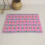Merry Mod Geometric Pattern in Pink and Green Rug Gallery Image 1