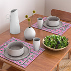 Merry Mod Geometric Pattern in Pink and Green Placemat Gallery Image 2