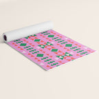 Merry Mod Geometric Pattern in Pink and Green Yoga Mat Gallery Image 2