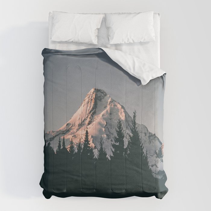 First Light on Mount Hood Comforter Gallery Image 6