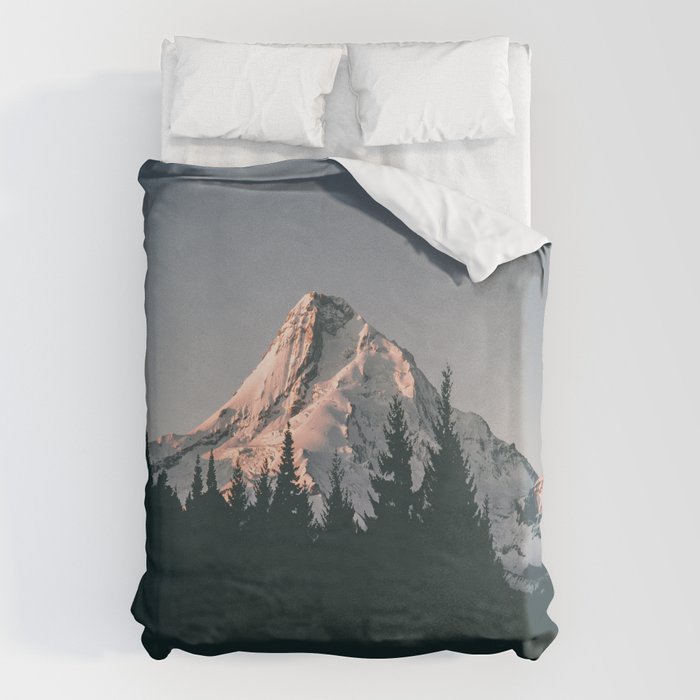 First Light on Mount Hood Duvet Cover Gallery Image 6