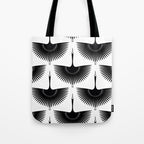 Japanese Crane Ornate Art Deco Monochrome Pattern II Tote Bag Gallery Image 1