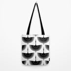 Japanese Crane Ornate Art Deco Monochrome Pattern II Tote Bag Gallery Image 2