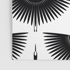 Japanese Crane Ornate Art Deco Monochrome Pattern II Poster Gallery Image 3